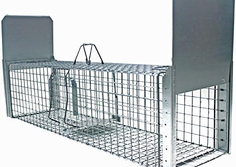Zielonalapka Strong Humane Animal Trap Cage 2 doors, Capture Martens, Cats, Otters, Beavers, Foxes and Dogs, Size: 51" (130x34x34 cm) With Extra Bait