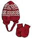 Winter Warm-Up! Baby Boys' "Dancing Snowflakes" Beanie & Mittens Set - red, 6 - 12 months