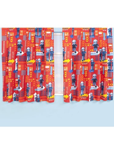 Character World 54-inch Fireman Sam Alarm Curtains, Multi-Color