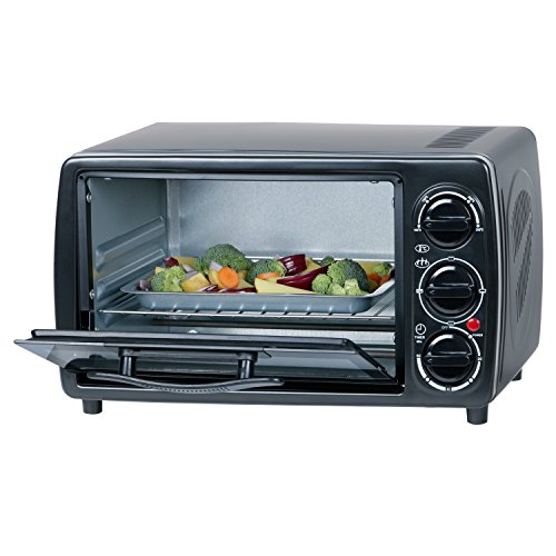 Minibackofen 12 Liter mit Unterhitze, Oberhitze, 1000 Watt bis 250 Grad, 60 Minuten Timer, 3 Einschubhoehen / Doppelverglaste Tuer mit Gummidichtung, Mini Ofen - 5