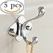 Produktbild 5 Pcs Double Robe Hook Chrome Plated Stainless Steel , cloakroom, bedroom, bathroom,the double robe hook will help ( Plum shape )