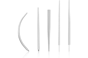 Tucnoeu Stożek do przekłuwania ze stali nierdzewnej, 14G, 16G, 18G, 20G, bezgwintowy trzpień do wkładania, zestaw do przekłuwania ciała, narzędzia pomocnicze, aplikator z płaskim tyłem dla kobiet