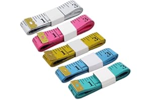 AZWOOD Nastro di misurazione biadesivo, 5 pezzi, per misurare la vita, vestiti, tessuto, cucito, nastro flessibile, per misurazione del corpo, 150 cm, 5 colori