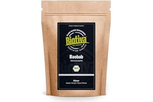 Biotiva Baobab Powder Organic 500g - Organic Baobab in premim Quality - Upside Down Tree - Packed and Controlled in Germany (DE-ECO-005)