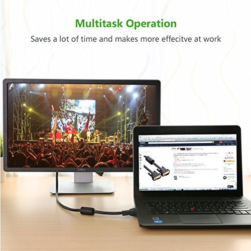 VGA Kabel Ugreen 2m VGA/SVGA Video Monitor Coaxial verlängerungskabel HD mit 2 Ferritfilter/vergoldeten Kontakte/15-polig HD Stecker auf 15-polig HD Buchse/Kompatibel für Projektoren , HDTVs , Displays - 6