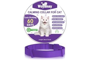 Woyamay Collare Calmante per Gatti, Collari Calmanti Feromoni Gatto Regolabile e Impermeabile, Naturale Anti-Ansia Collare Gatto Calmante per Gatti di Taglia Piccola, Media e Grande, Violet