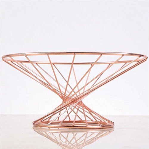 WQERD® Fruit Basket Drain Fruit Bowl Multifunction Candy Box European Style Waist Line Fruit Dish 14*11.5*25CM , Rose gold