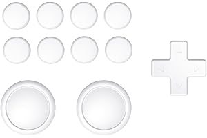 PlayVital Copri Analogici Tasti Silicone per Nintendo Switch/OLED, Cover Levette Analogiche per Joycon, Adesivi Pulsanti Dpad Gommini per Nintendo Switch Lite-Bianco