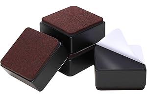 Ezprotekt 1.2" Lift Furniture Risers Carbon Steel Bed Risers, 2.36" Self-Adhesive Heavy Duty Furniture Raisers Adds 1.2" Height to Beds Sofas Cabinets Supports 20,000 lbs, Square Black