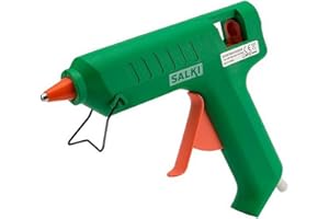 SALKI Pistola de Encolar 80W – Aplicador de Silicona Caliente con Soporte, para Uso Doméstico y Profesional, Compatible con Barras Termofusibles de 11,5 mm de Diámetro