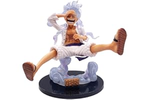 Hilloly One Piece Mini Figurine di Kimono Sun God Nika Luffy Gear 5, il Re Pirata Nautico 1 PCS Auto, Cake Topper, Adatto per Decorazione Desktop