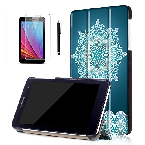 Tasche Huawei MediaPad T1 7.0 Hülle Ultra Slim Superleicht PU Leder Etui für Huawei Mediapad T1 7.0 Zoll Tablet Schutzhülle + Displayschutzfolien und Stylus