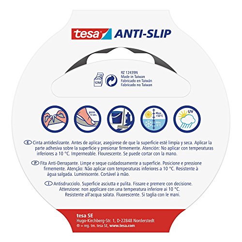Tesa Cinta antideslizante fluorescente para suelos  5mx25mm 
