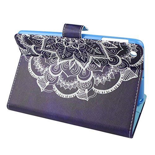 iPad Mini Schutzhülle Leder, iPad Mini2 Hülle, iPad Mini 3 Bumper Hülle, Moon mood® Ledertasche für Apple iPad Mini 1/iPad Mini 2/iPad Mini 3 7.9 Zoll, PU Leder Cover Hülle Folio Handyhülle Gemalt Muster Premium Bumper Tasche Backcover Handytasche Stand Etui im BookStyle Tasche mit Totem Mandala Entwurf Standfunktion Halter Kreditkarte Slots und Magnetverschluss Cover mit Weich TPU Innere Etui für iPad Mini 2 (nicht für iPad Mini 4) - 5
