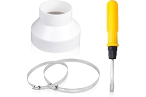 HXC Reduzierstück 150 100, Kunststoff Reduzierstück 150mm auf 100mm mit 2 Edelstahl Schlauchschellen 1 Schraubendreher für Lüftungssystem Lüftung Rundrohr Ventilation Lüftungskana