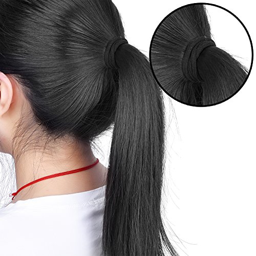 eBoot Zopfband Haargummis, 60 Stück, Sortiert 3 Größen , Schwarz - 5