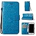 Produktbild iPhone 6 Plus Hülle, iPhone 6S Plus Hülle, Anlike Schutzhülle für iPhone 6 Plus /6S Plus (5,5 Zoll) Wallet Tasche [Einhorn - geprägte Serie] Handyhülle - Blau