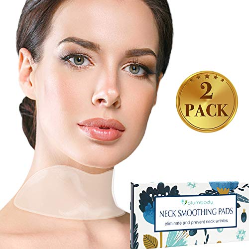 Cuello de silicona del cojín de arrugas mejorada - Conjunto de 2 parches de silicona de atención para el cuello Tratamiento y Prevención de las arrugas -reutilizable Anti arrugas Remover for Collette