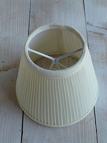 Lampenschirm Landhaus Aufsteckschirm Vintage Klemmschirm Stoff Plissee beige - 2