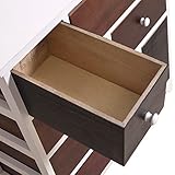 Rebecca Srl Kommode Schubladenschrank Schubladenkommode Sideboard 7 Schubladen Paulownienholz mehrfarbig Knöpfen Shabby Look Schlafzimmer Wohnräume (Code RE4336) - 5