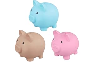 Leling Hucha cerdo – Hucha original dinero cerdo plástico, alcancía cerdo para niños, regalo para niños, niñas y adultos Gifts