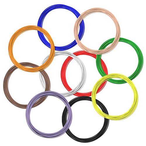 HOOMIL 3D Pen Filament Nachfüllungen PLA Filament 10 Stück 1,75 mm für 3D Druck Pen 3D Drucker Stift