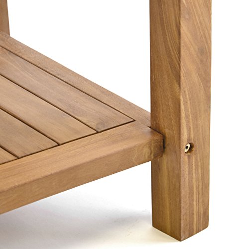 DIVERO Beistelltisch aus massivem Teak-Holz für Balkon Garten Terrasse Wintergarten braun - 4