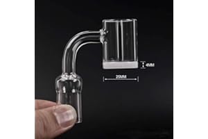 JINNUO 25mm XL Quartz Banger Gavel Nail 4mm Épaisseur Blanc Fond Plat Top 14mm Sans Domestique Quartz Ongles Verre Tuyaux (14Male, Clear)
