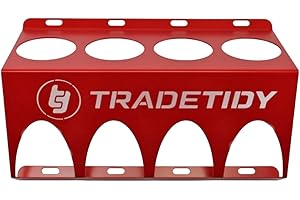 Tradetidy Support de bombe aérosol, idéal pour camionnettes, garages, ateliers, en acier (rouge)