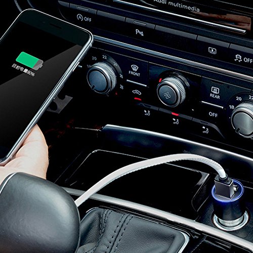 DINTO Caricabatterie per Auto Quick Charge 3.0 Caricatore per Auto con 2 Porte USB 36W per iPhone ,Samsung , Huawei , LG Nexux, Sony ,Tablet, Smartphone e gli altri dispositivi USB
