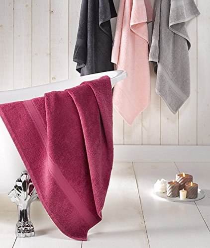 De Witte Lietaer 201390 Badezimmerset: 2 Waschlappen + 2 Handtücher 50 x 100 cm + 2 Duschtücher 70 x 140 cm, Baumwolle, Rosa - 3