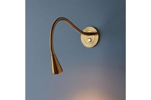NNOVAT Gold LED Bedside Wall Light with Flexible Gooseneck, Modern Bedroom Headboard Reading Lamp 3000K