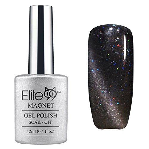 Elite99 UV LED Cat Eye 3D Farbe Nail Gel auflösbarer Nagellack Shimmer Dark Grey 6594 12ml C