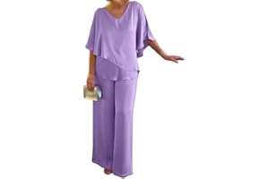 FANOIES Traje tipo túnica gris de doble capa para mujer, 2 piezas, talla grande, vestidos de madre de la novia, trajes de pantalón