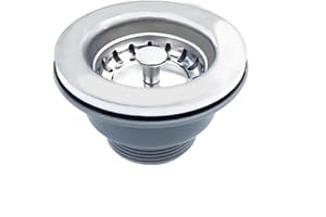Qrity Bar Cucina Scarico Lavello Presa Scarico Del Lavandino Cesto Tappo Colino, ø 84mm G 1½", Acciaio inossidabile