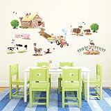Decowall DW-1407 Pony Club & Bauernhof Tiere Wandsticker Wandaufkleber Wandtattoo Kinderzimmer - 4