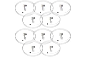 Arti Teq - Lot de 10 Kits de Fixation Câble Perlon Slider 150 cm et Crochet Coulissant Mini Hook - Charge Maximale 4 kg - Transparent