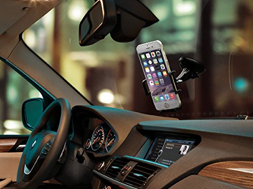 iVoler Porta Cellulare Auto, Universale Supporto Auto Smartphone Car Mount per Cruscotto & Parabrezza con Ventosa **Forte Sticky** 360 Gradi di Rotazione per iPhone X / 8 / 8 Plus / 7 / 7 Plus / 6(s) / 6(s) Plus / SE / 5s / 5, Samsung Galaxy S9 / S9+ / S8 / S8+ / S7 / S7 Edge / S6 / S5 / J5 / A5, Asus Zenfone 3 / 4, Huawei, Google Nexus, LG, Nokia, Blackberry, Xiaomi, Lenovo, HTC, GPS, MP3 Player e Altro 50-100mm larghezza