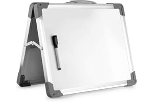 ‎S SIENOC euroharry 38x30cm/15"x12" Magnetische Kleines Desktop-Whiteboard-Staffelei, faltbare, doppelseitige Whiteboard-Tafel mit Trockenl?schfunktion, tragbares Whiteboard-Erinnerungsbrett ¡