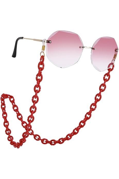 MengH-SHOP Catene Per Occhiali Eleganti Catenella Occhial Da Sole Colorato Perline Di Cristallo Catenina Donna Occhiali Da Lettura Catena Con Estremità In Silicone Antiscivolo 4 Pezzi (Oro E Argento