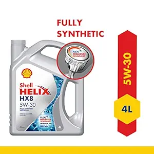 Shell Helix HX8 5W-30 API SN Plus Fully Synthetic Engine Oil for Petrol, Diesel & CNG Cars (4 L)