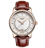 Love Life Damenmode Uhr, Studentenklassikuhr Valentinstag/Geburtstagsgeschenk Damen beiläufige Uhr Wasserdichte Quarzlederuhr mit Diamanten mit Datumsanzeige,Brown