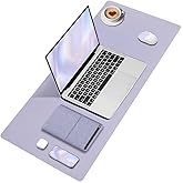 Black Deer PU Deri Mouse Pad Dikişli Kenar Dayanıklı B&uuml;y&uuml;k Boy &Ccedil;ift Y&ouml;nl&uuml; Kullanım Ofis Masa Matı S&uuml;men(LİLA, 70X30 L)