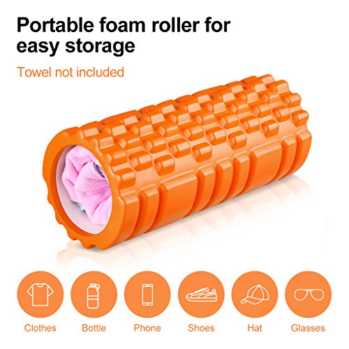 Enkeeo Foamroller / Faszienrolle / Schaumstoffrolle / Foam Roller / Fitnessrolle / Yogarolle / Massagerolle für Faszientraining, Tiefengewebe-Massage, Entspannung, Fitnessstudio, Pilates, Yoga - 5