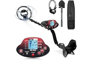 HAZLEWOLKE HOOMYA Metal Detector con Display LCD Retroilluminato, Rilevatore di Metalli Professionali Altamente Sensibile con Funzione di Discriminazione & Pinpoint con Bobina di Ricerca Impermeabile -MD5030