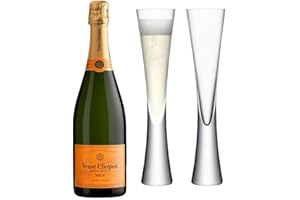 DRINXCOM Veuve Clicquot Brut Champagne with LSA Flutes 75cl 12.5% abv