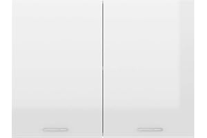 Festnight Armario de Pared | Armario Multiusos para Colgar, Acabado en Color Blanco Brillante, Medidas: 80x31x60 cm