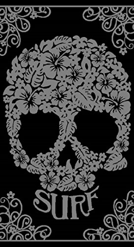 Strandtuch, Motiv: Totenkopf, Stil: Surf-Handtuch, Frottee, Velours, Jacquard 95 x 175 cm