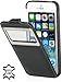 Produktbild StilGut UltraSlim Case, Tasche aus Leder mit Sichtfenster (iOS 7) für Apple iPhone 5 & iPhone 5s, Schwarz