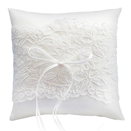 Wunderschönes creme-farbenes Ringkissen "Vintage" für Ihre Hochzeit mit Vintage Spitze für Ihre Trauringe